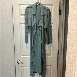 JLUXLABEL mint green long light coat